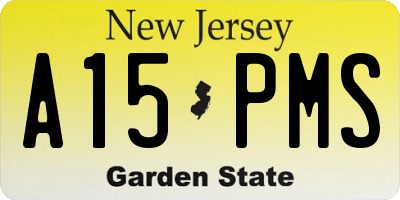 NJ license plate A15PMS