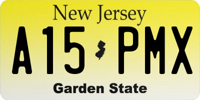 NJ license plate A15PMX