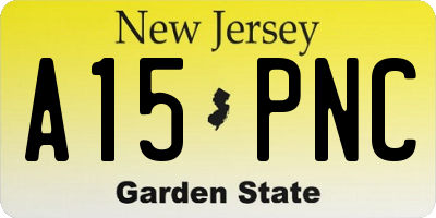 NJ license plate A15PNC