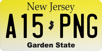 NJ license plate A15PNG