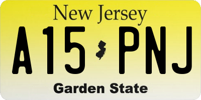 NJ license plate A15PNJ