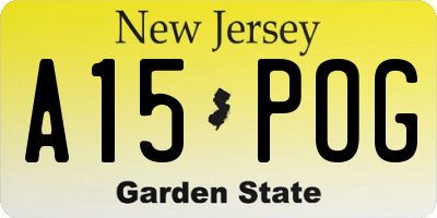 NJ license plate A15POG