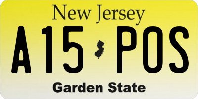 NJ license plate A15POS