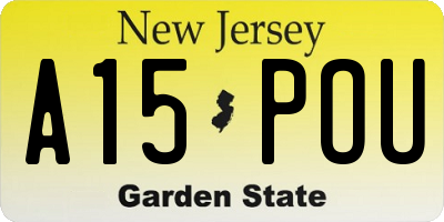 NJ license plate A15POU