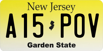 NJ license plate A15POV