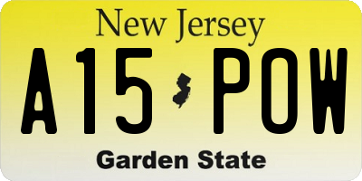 NJ license plate A15POW