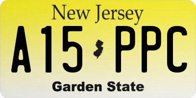 NJ license plate A15PPC