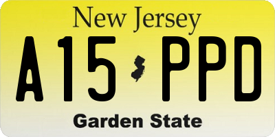 NJ license plate A15PPD