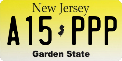 NJ license plate A15PPP