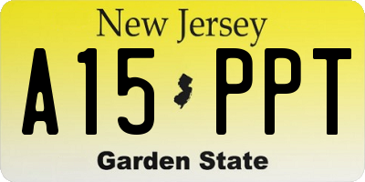 NJ license plate A15PPT