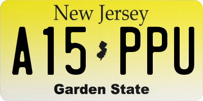NJ license plate A15PPU