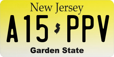 NJ license plate A15PPV