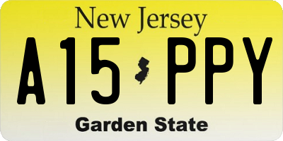 NJ license plate A15PPY