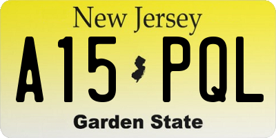 NJ license plate A15PQL