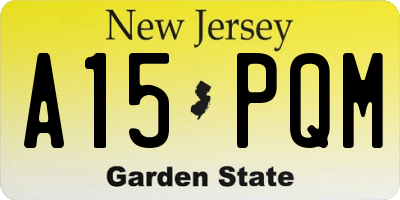NJ license plate A15PQM