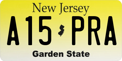 NJ license plate A15PRA