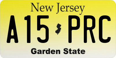 NJ license plate A15PRC