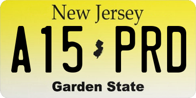 NJ license plate A15PRD