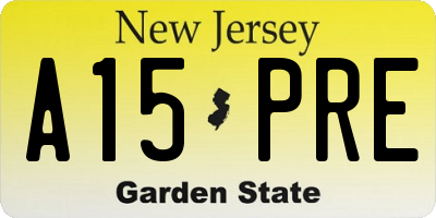NJ license plate A15PRE