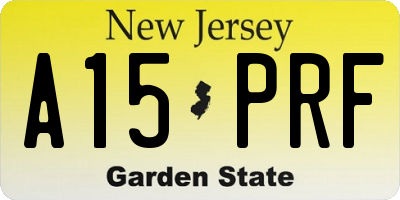 NJ license plate A15PRF