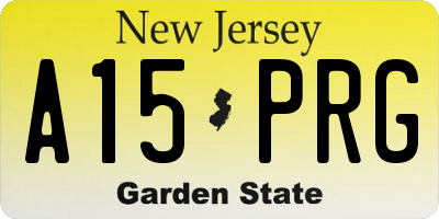 NJ license plate A15PRG