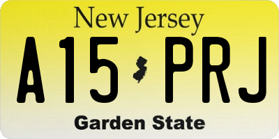 NJ license plate A15PRJ