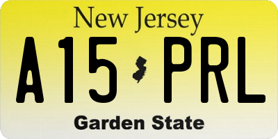 NJ license plate A15PRL