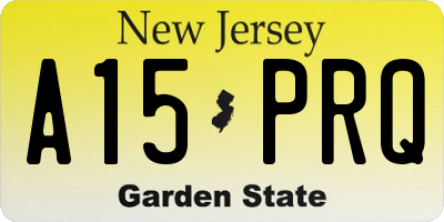 NJ license plate A15PRQ