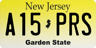 NJ license plate A15PRS