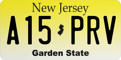 NJ license plate A15PRV