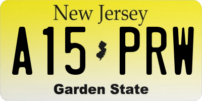 NJ license plate A15PRW