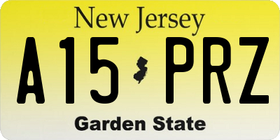 NJ license plate A15PRZ