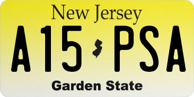 NJ license plate A15PSA