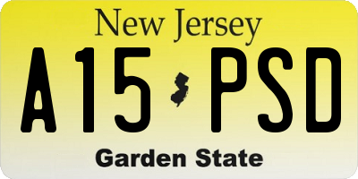 NJ license plate A15PSD