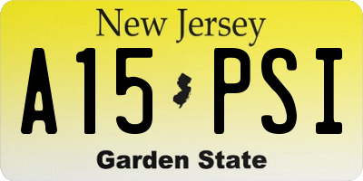NJ license plate A15PSI