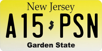 NJ license plate A15PSN