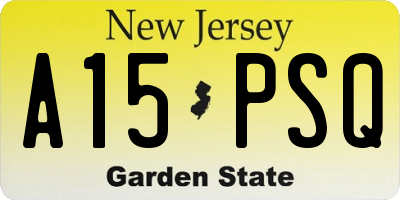 NJ license plate A15PSQ