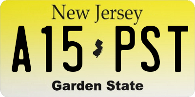 NJ license plate A15PST