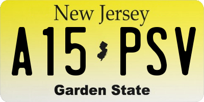 NJ license plate A15PSV