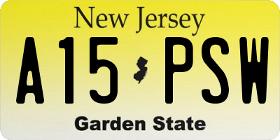NJ license plate A15PSW