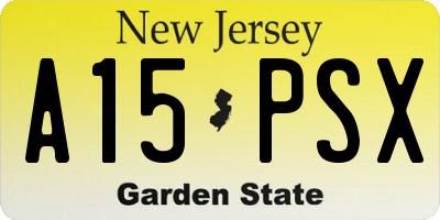 NJ license plate A15PSX