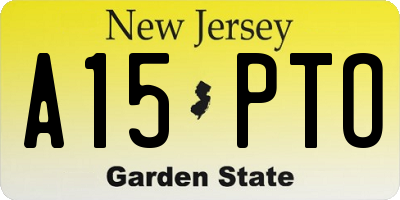 NJ license plate A15PTO