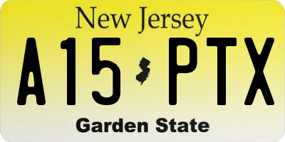NJ license plate A15PTX