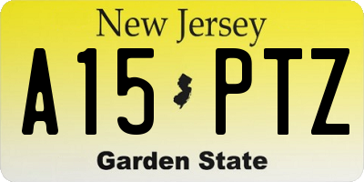 NJ license plate A15PTZ