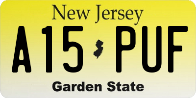 NJ license plate A15PUF