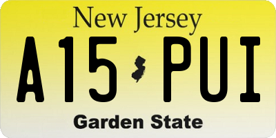 NJ license plate A15PUI