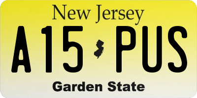 NJ license plate A15PUS