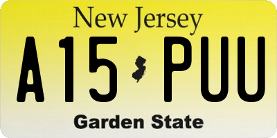 NJ license plate A15PUU