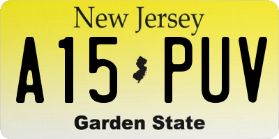NJ license plate A15PUV