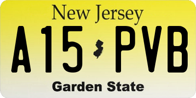 NJ license plate A15PVB